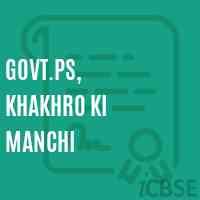 Govt.Ps, Khakhro Ki Manchi Primary School Logo