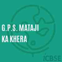 G.P.S. Mataji Ka Khera Primary School Logo