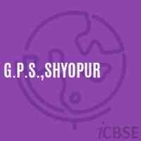 G.P.S.,Shyopur Primary School Logo