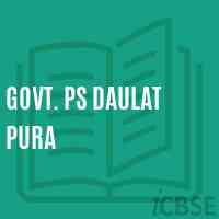 Govt. Ps Daulat Pura Primary School Logo