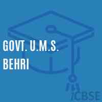 Govt. U.M.S. Behri Middle School Logo