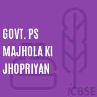 Govt. Ps Majhola Ki Jhopriyan Primary School Logo