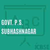 Govt. P.S. Subhashnagar Primary School Logo
