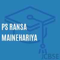 Ps Ransa Mainehariya Primary School Logo