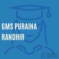 Gms Puraina Randhir Middle School Logo