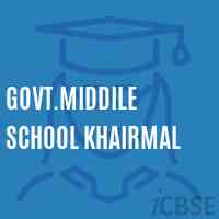 Govt.Middile School Khairmal Logo