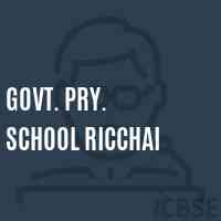 Govt. Pry. School Ricchai Logo