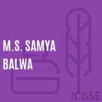 M.S. Samya Balwa Middle School Logo
