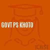 Govt Ps Khoto Primary School Logo