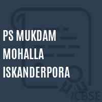 Ps Mukdam Mohalla Iskanderpora Primary School Logo