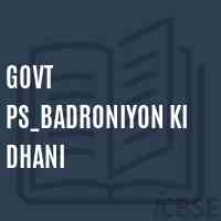 Govt Ps_Badroniyon Ki Dhani Primary School Logo