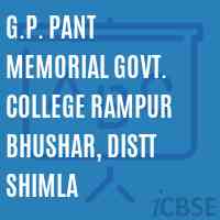 G.P. Pant Memorial Govt. College Rampur Bhushar, Distt Shimla Logo