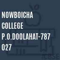 Nowboicha College P.O.Doolahat-787027 Logo