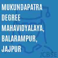 Mukundapatra Degree Mahavidyalaya, Balarampur, Jajpur College Logo