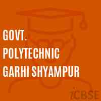 Govt. Polytechnic Garhi Shyampur College Logo
