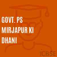 Govt. Ps Mirjapur Ki Dhani Primary School Logo