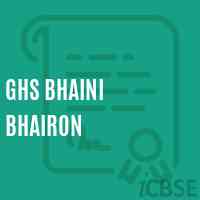 Ghs Bhaini Bhairon Secondary School Logo