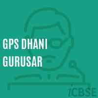 Gps Dhani Gurusar Primary School Logo