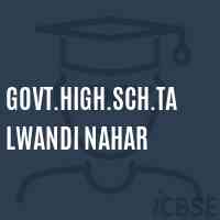 Govt.High.Sch.Talwandi Nahar Secondary School Logo