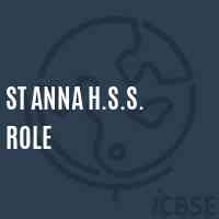 St Anna H.S.S. Role Secondary School Logo