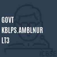 Govt Kblps.Amblnur Lt3 Primary School Logo