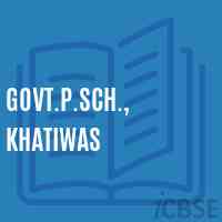 Govt.P.Sch., Khatiwas Primary School Logo