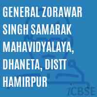 General Zorawar Singh Samarak Mahavidyalaya, Dhaneta, Distt Hamirpur College Logo