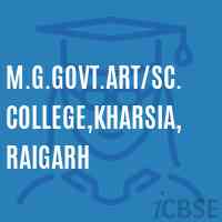 M.G.Govt.Art/Sc.College,Kharsia, Raigarh Logo