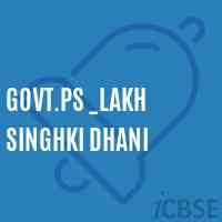 Govt.Ps _Lakh Singhki Dhani Primary School Logo