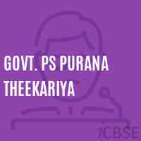 Govt. Ps Purana Theekariya Primary School Logo