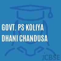 Govt. Ps Koliya Dhani Chandusa Primary School Logo