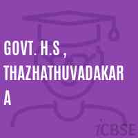 Govt. H.S , Thazhathuvadakara High School Logo