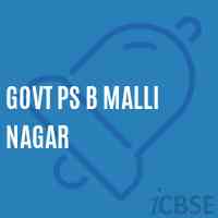 Govt Ps B Malli Nagar Primary School Logo