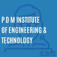 P D M Institute of Engineering & Technology Logo