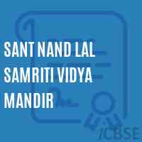Sant Nand Lal Samriti Vidya Mandir School Logo