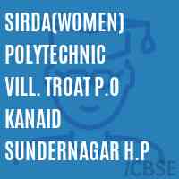 Sirda(Women) Polytechnic Vill. Troat P.O Kanaid Sundernagar H.P College Logo