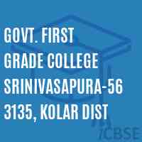 Govt. First Grade College Srinivasapura-563135, Kolar Dist Logo