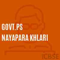 Govt.Ps Nayapara Khlari Primary School Logo