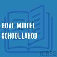 Govt. Middel School Lahod Logo