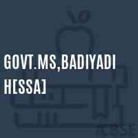 Govt.Ms,Badiyadih[Ssa] Middle School Logo
