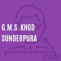 G.M.S. Khod Sunderpura Middle School Logo