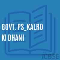 Govt. Ps_Kalro Ki Dhani Primary School Logo