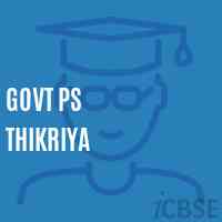 Govt Ps Thikriya Primary School Logo