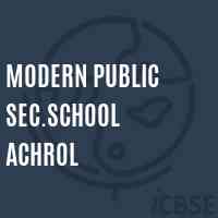 Modern Public Sec.School Achrol Logo