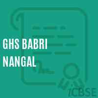 Ghs Babri Nangal Secondary School Logo