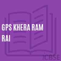 Gps Khera Ram Rai Primary School Logo