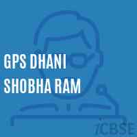 Gps Dhani Shobha Ram Primary School Logo