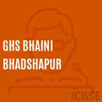 Ghs Bhaini Bhadshapur Secondary School Logo