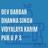Dev Darbar Dhanna Singh Vidyalaya Karim Pur U.P.S Middle School Logo