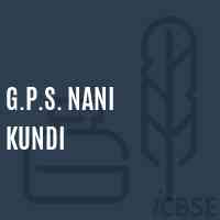 G.P.S. Nani Kundi Primary School Logo